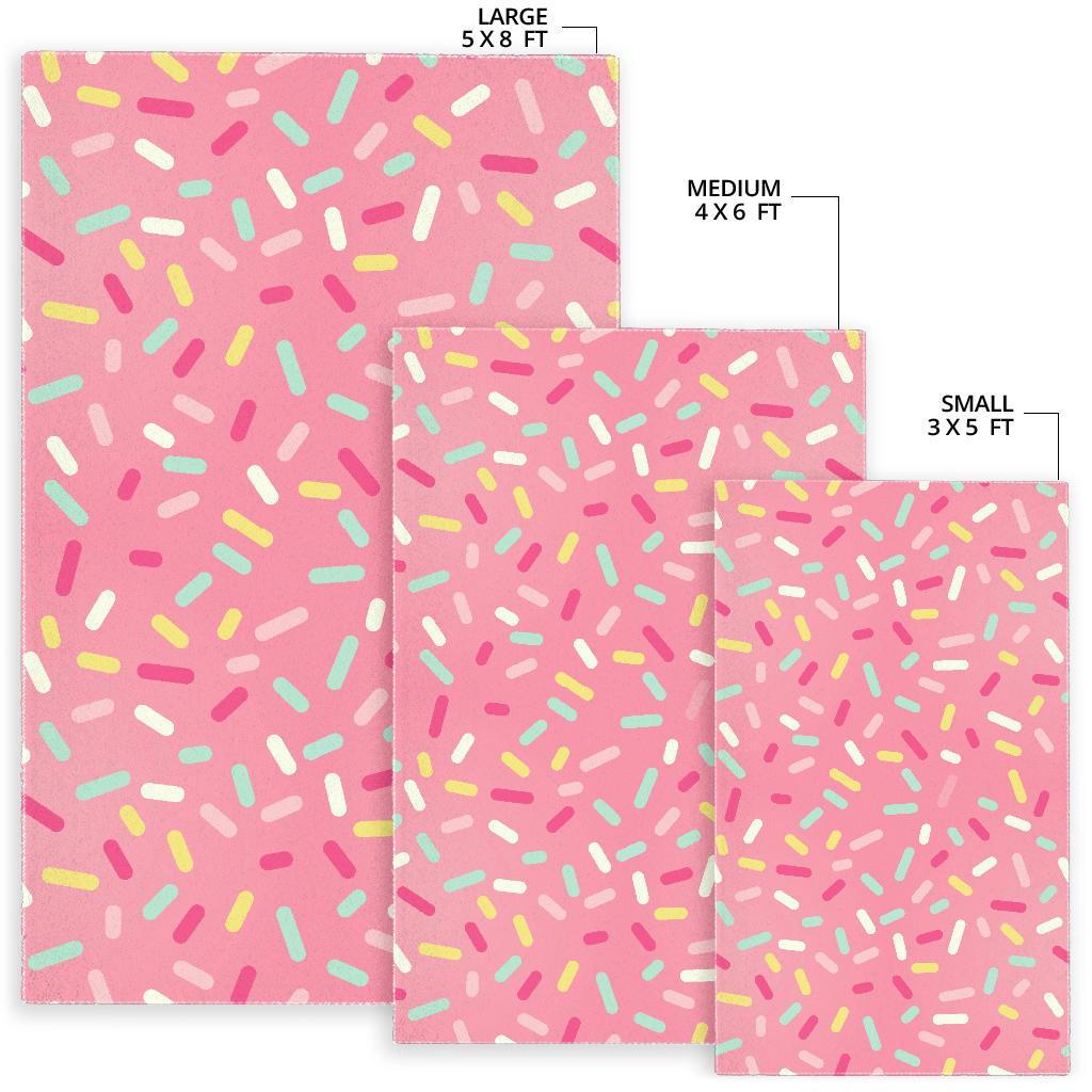 Pink donut glaze candy pattern Area Rug