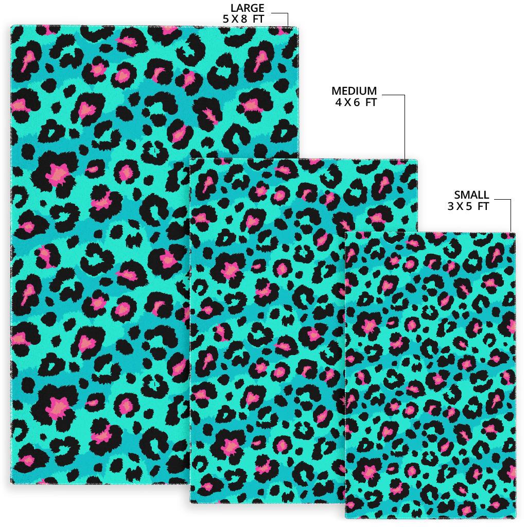 Green leopard skin print pattern Area Rug
