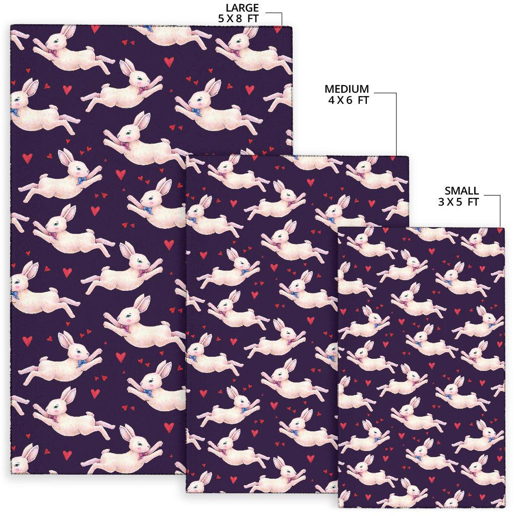 Rabbit Pattern Print Design RB016 Area Rugs