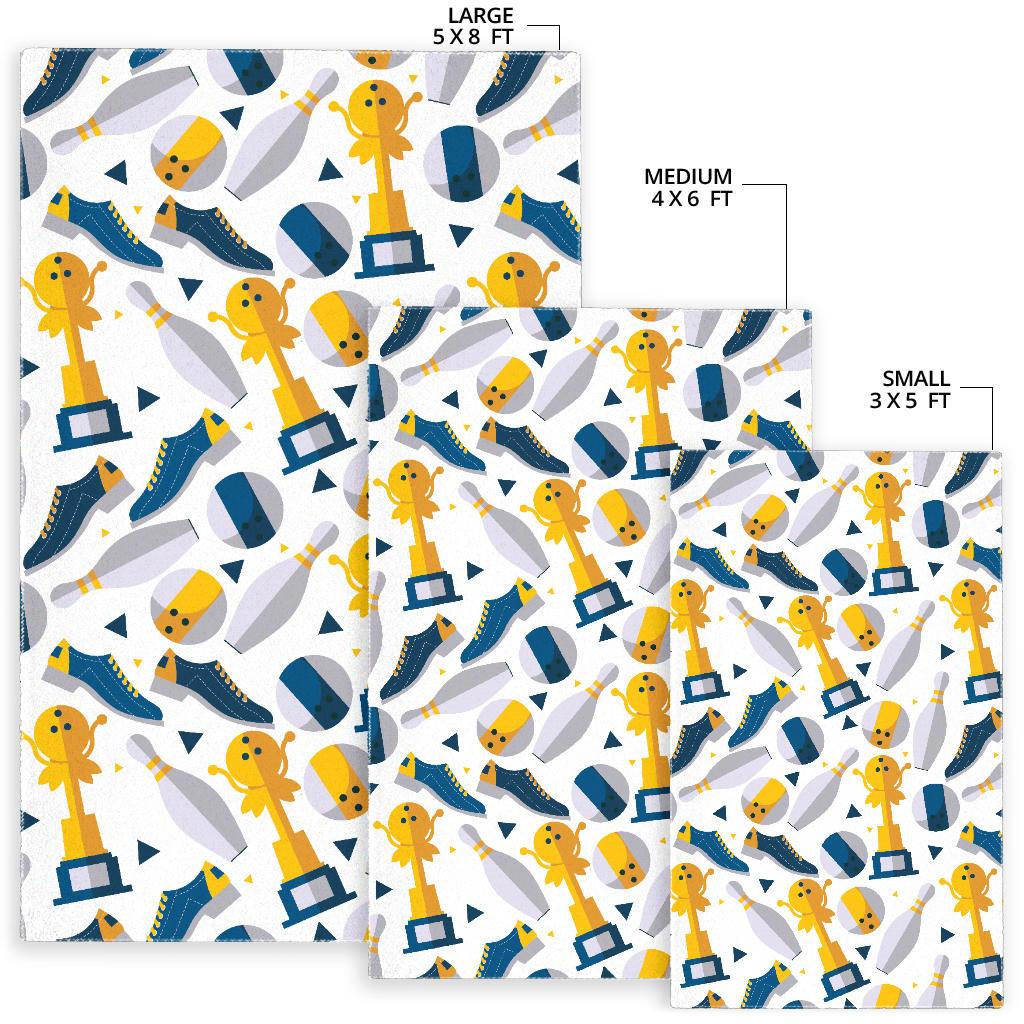 Bowling Ball and Shoes Pattern Area Rug