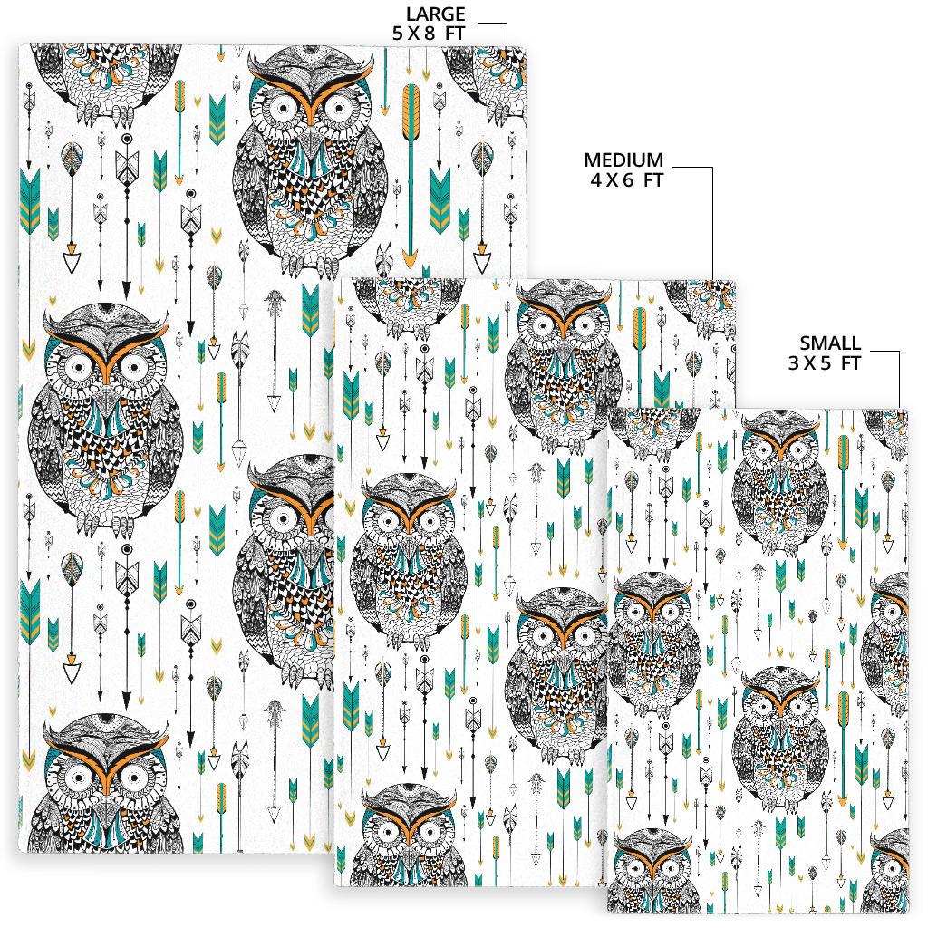 Owl Arrow Pattern Area Rug