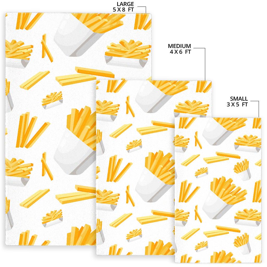 French fries white paper box pattern Area Rug
