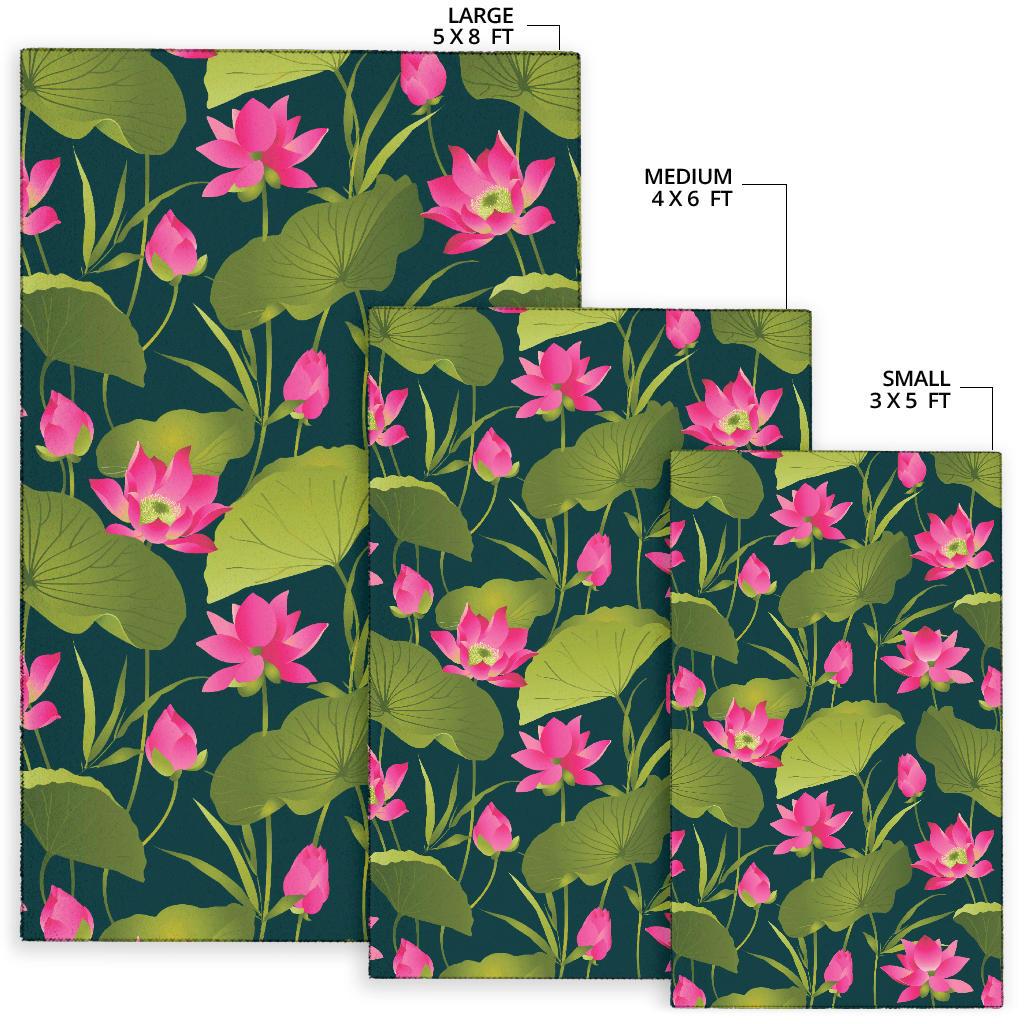 Water Lily Pattern Print Design WL09 Area Rugs