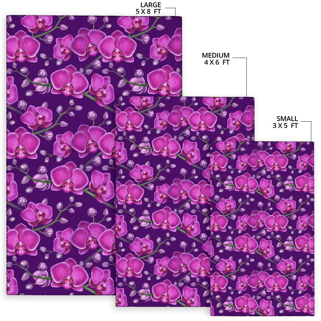 Orchid Purple Pattern Print Design OR02 Area Rugs