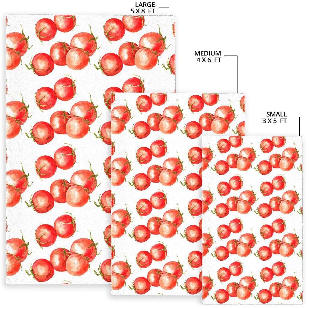 Tomato Water Color Pattern Area Rug