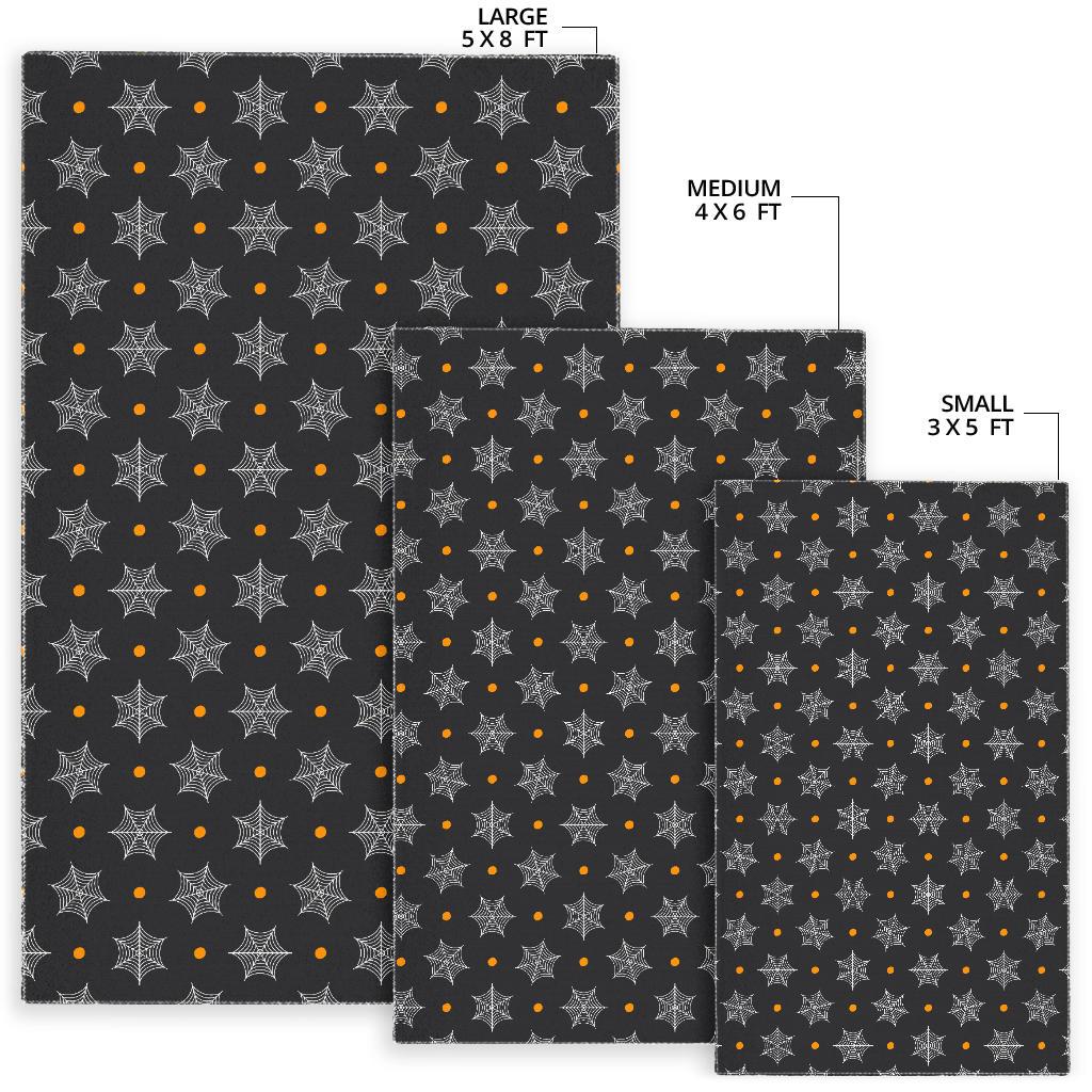 Cobweb Spider Web Pokka Dot Pattern Area Rug