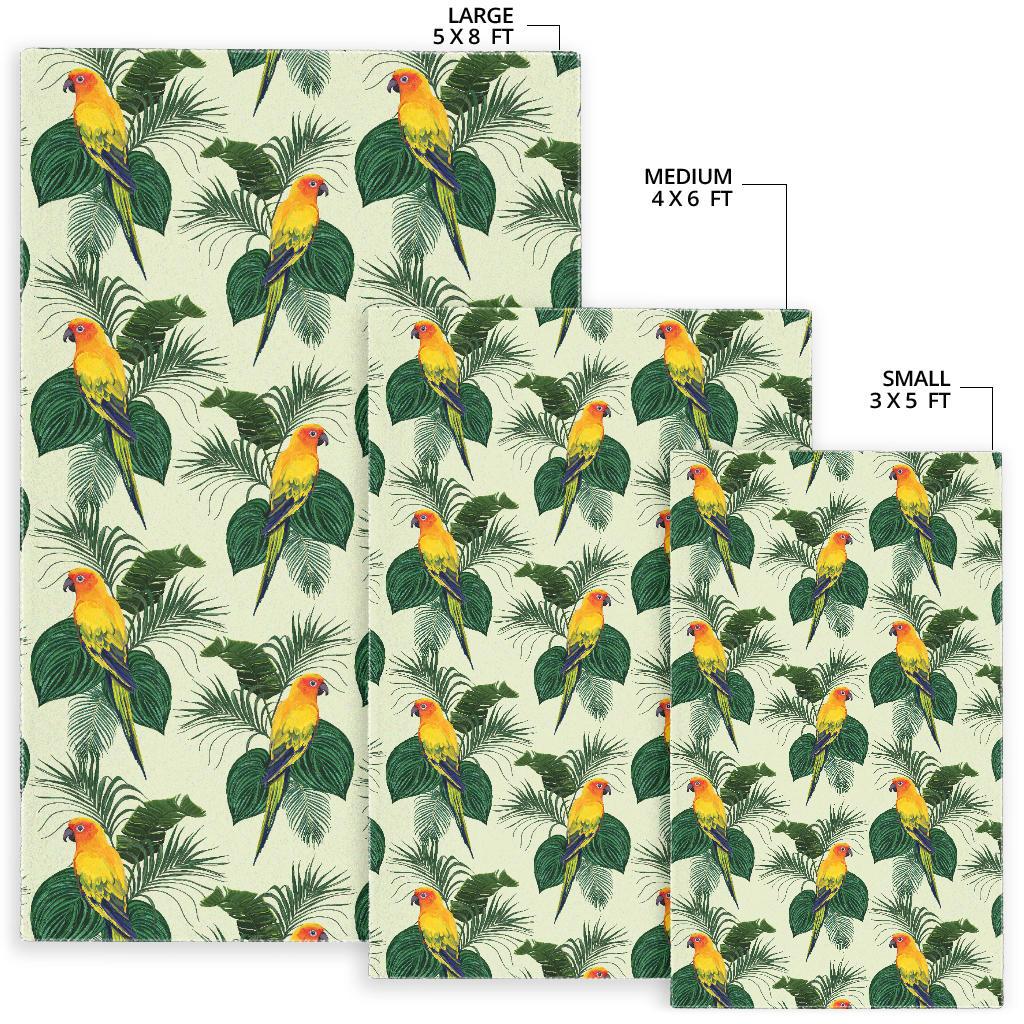 Beautiful parrot palm leaves pattern Area Rug