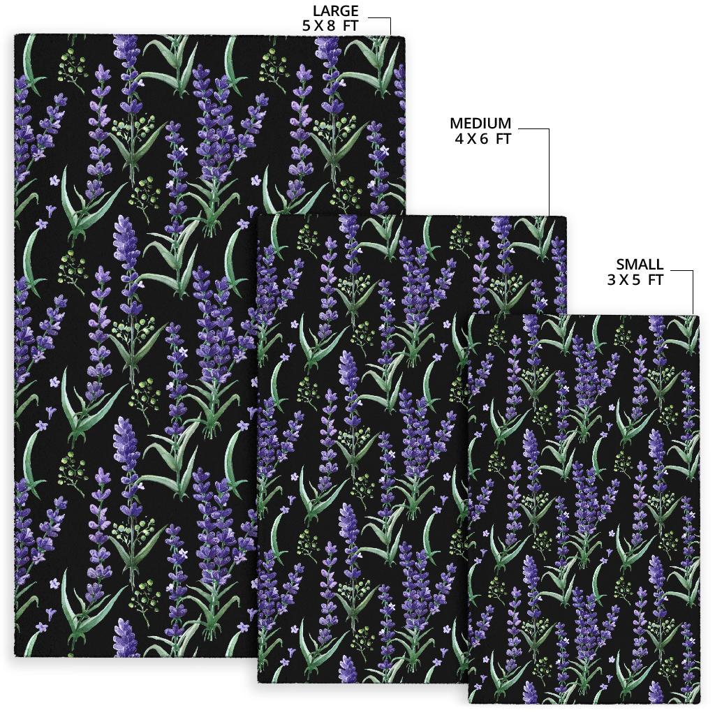 Lavender Pattern Print Design LV01 Area Rugs