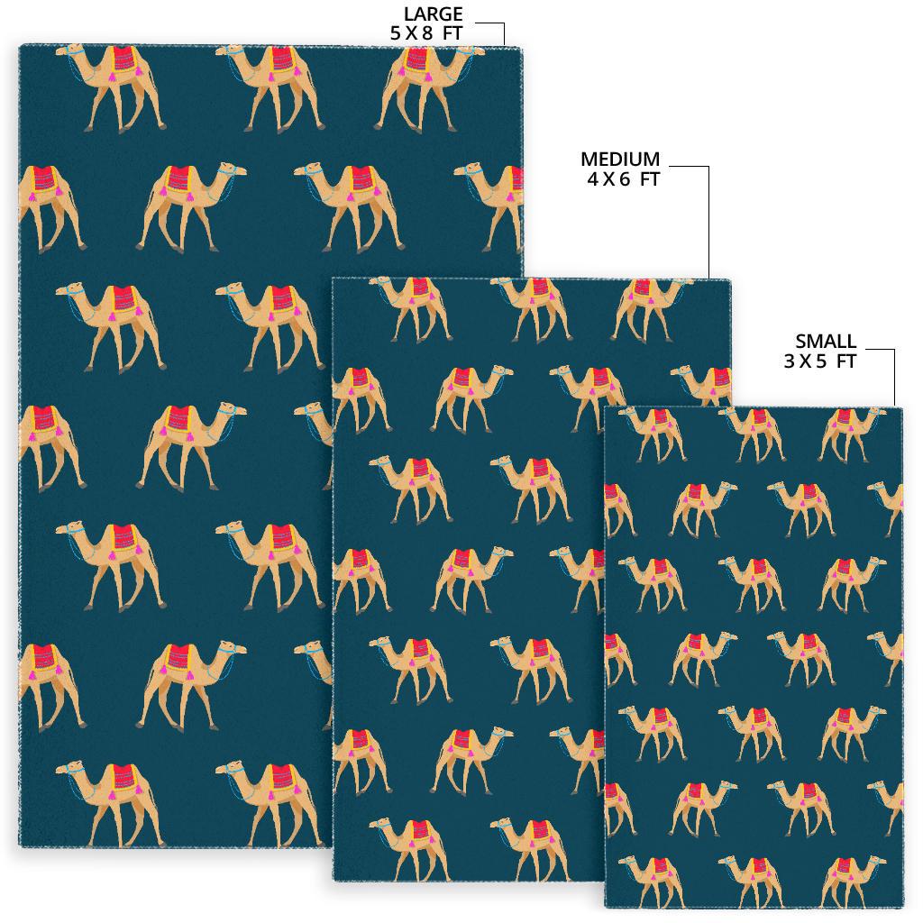 Camel pattern blue blackground Area Rug