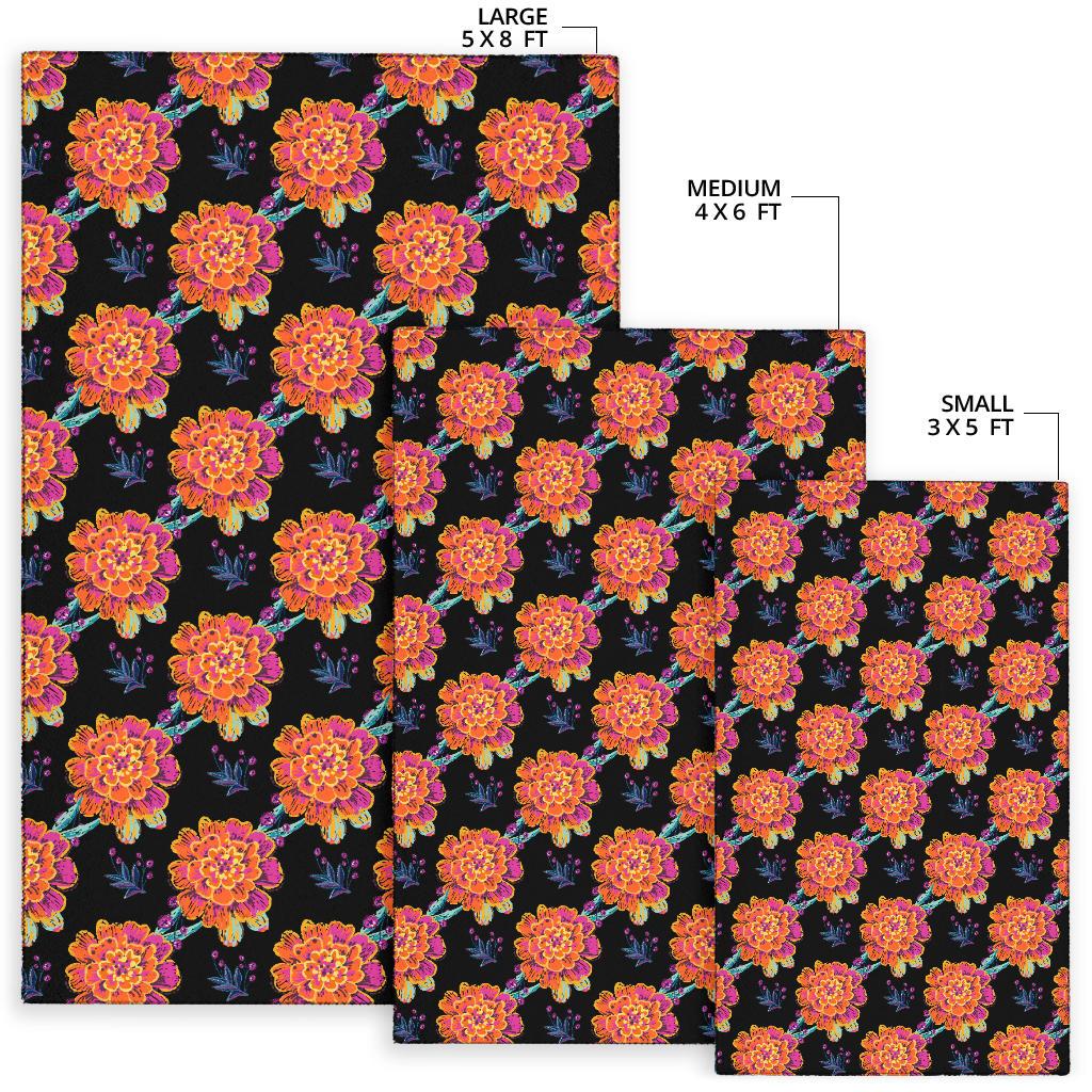 Marigold Pattern Print Design MR04 Area Rugs