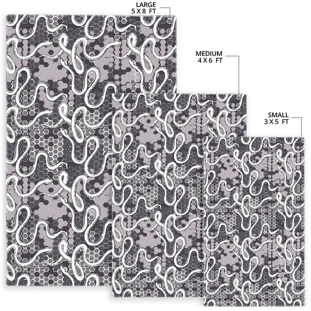 Snake Gray Pattern Area Rug
