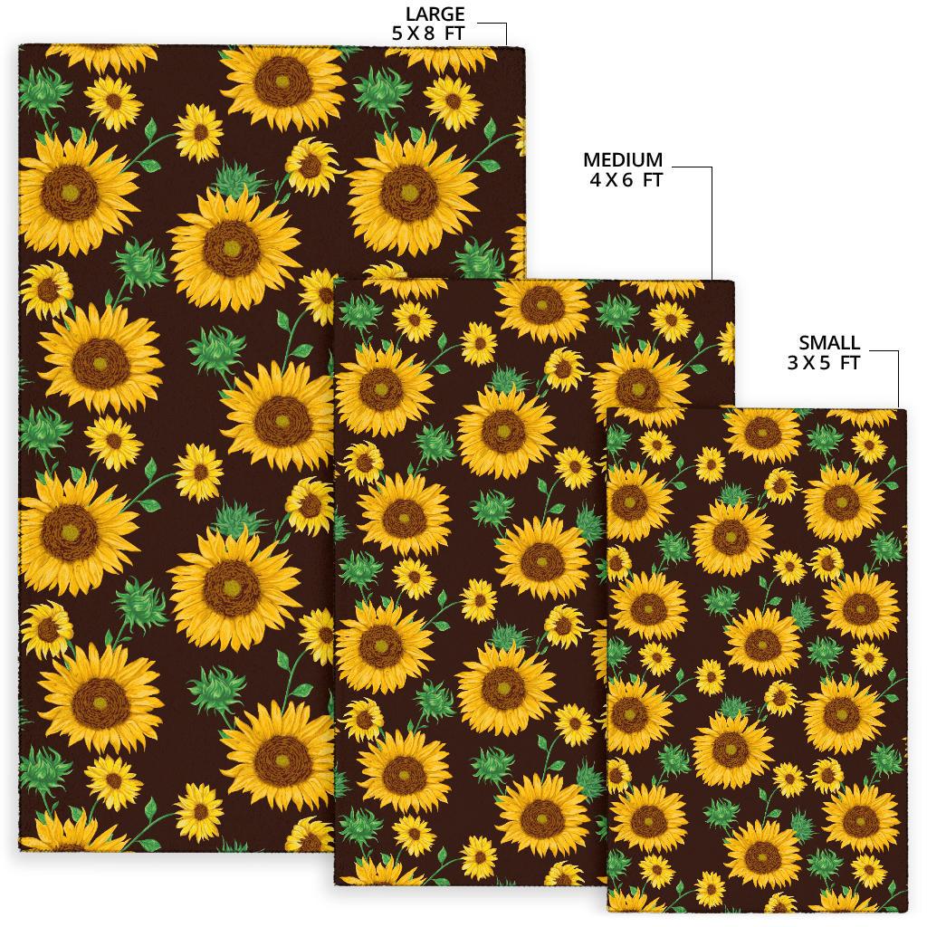 Sunflower Pattern Print Design SF01 Area Rugs