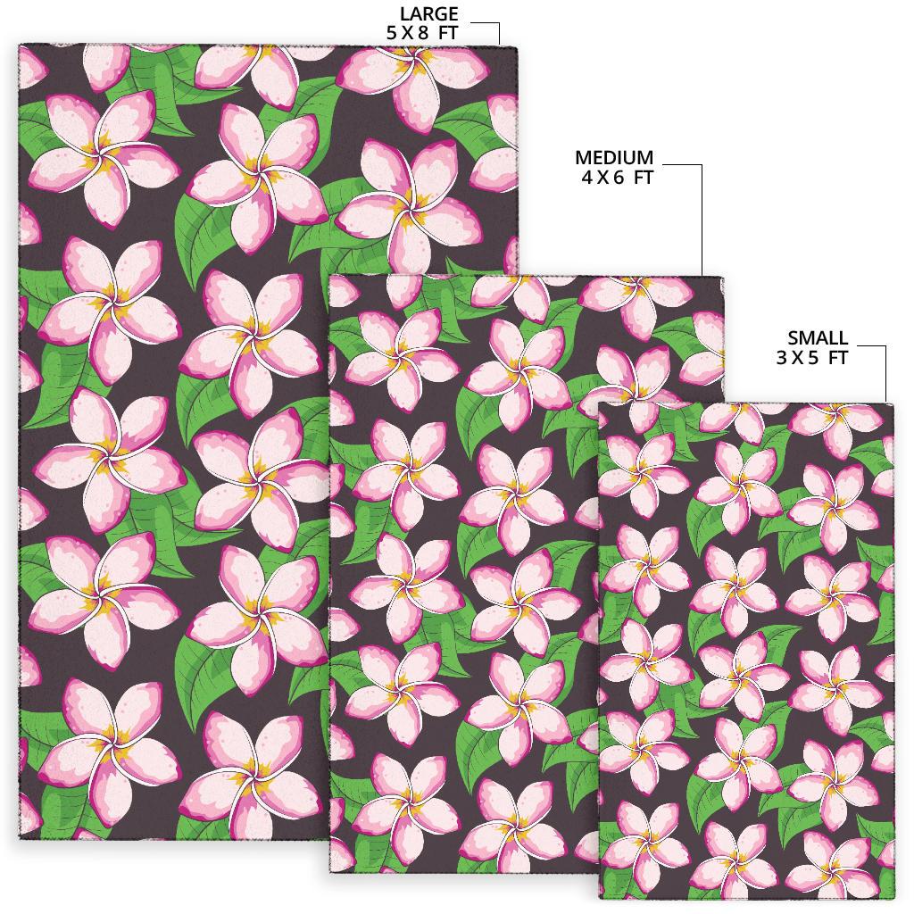 Pink Plumeria Pattern Print Design PM019 Area Rugs