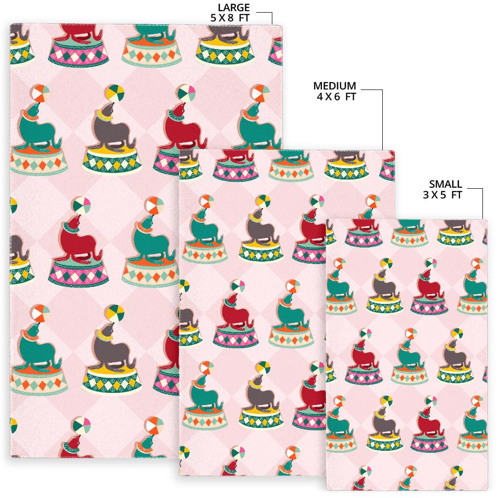 Colorful Sea Lion Pattern Area Rug