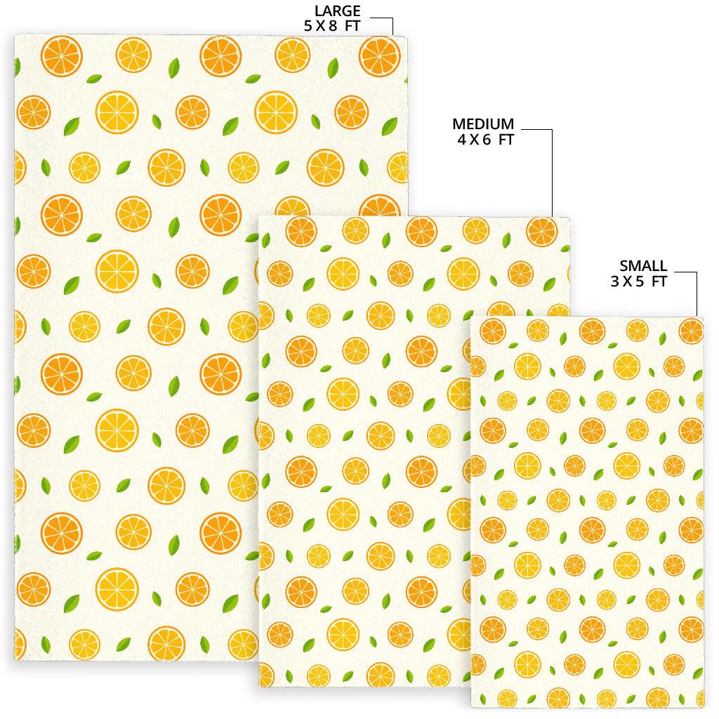 oranges leaves pattern Area Rug