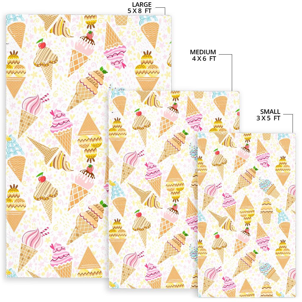 Ice Cream Cone Pattern Background Area Rug