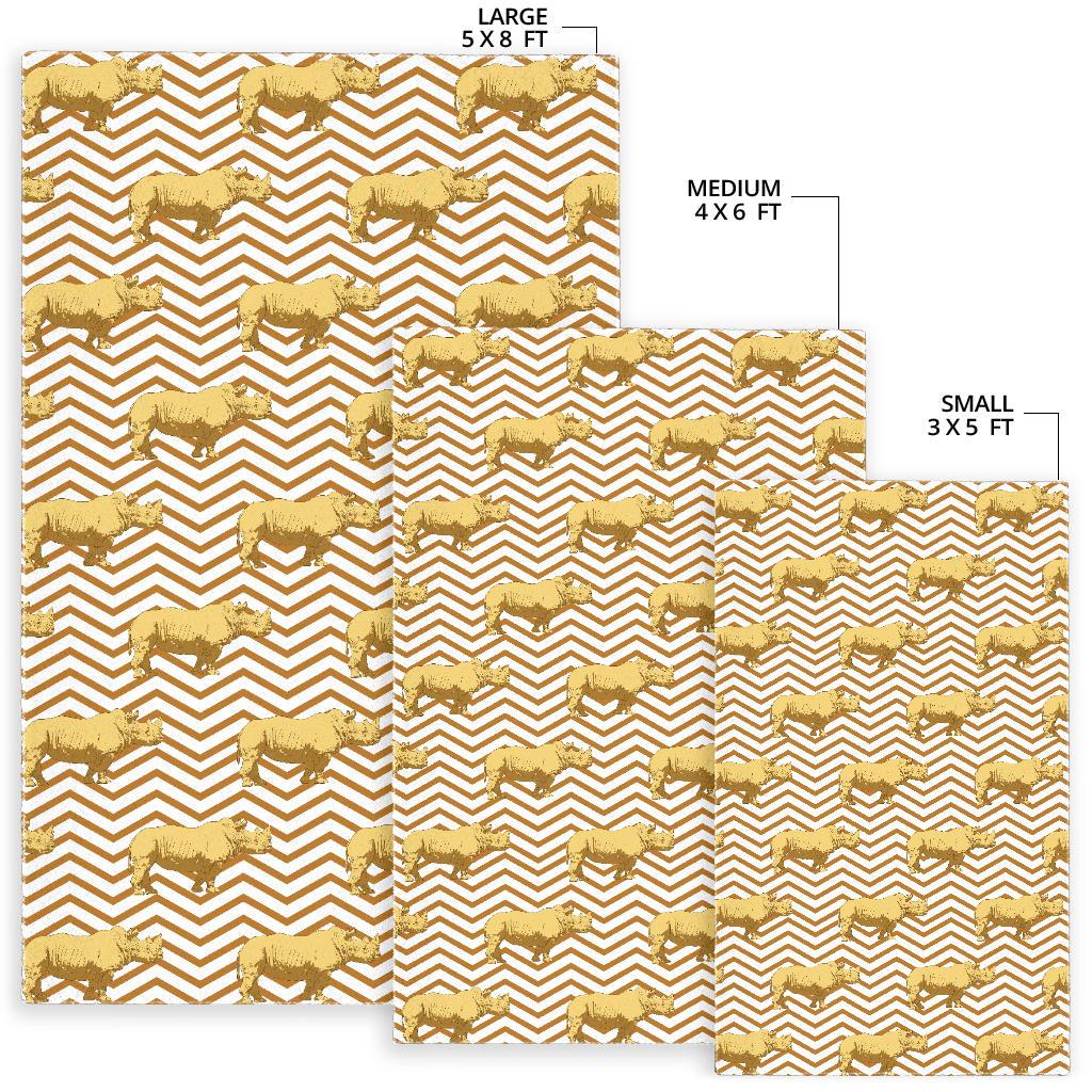 Rhino yellow theme pattern Area Rug