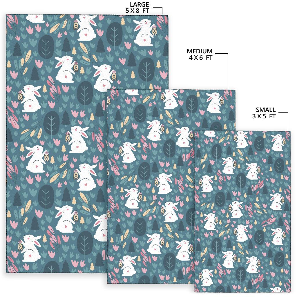 Rabbit Pattern Print Design RB013 Area Rugs