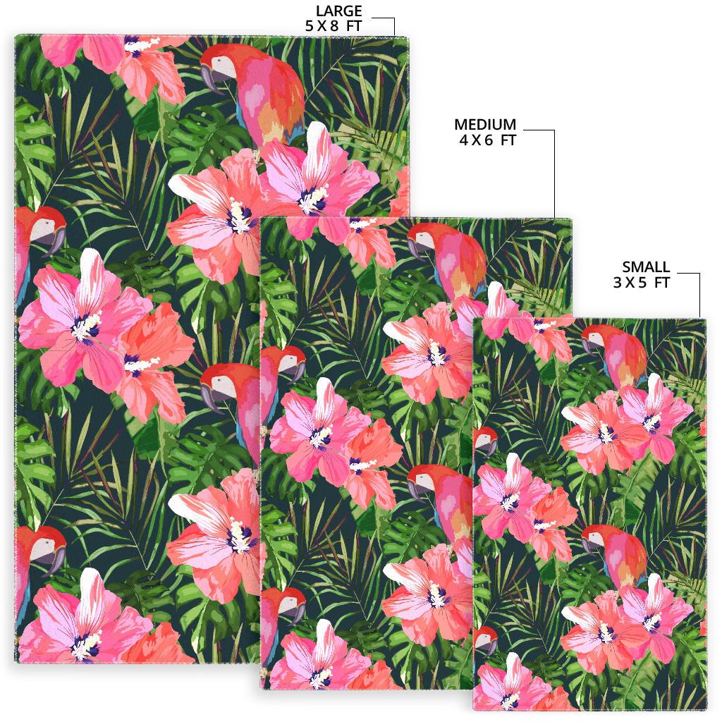 Parrot Leaves Pattern Area Rug