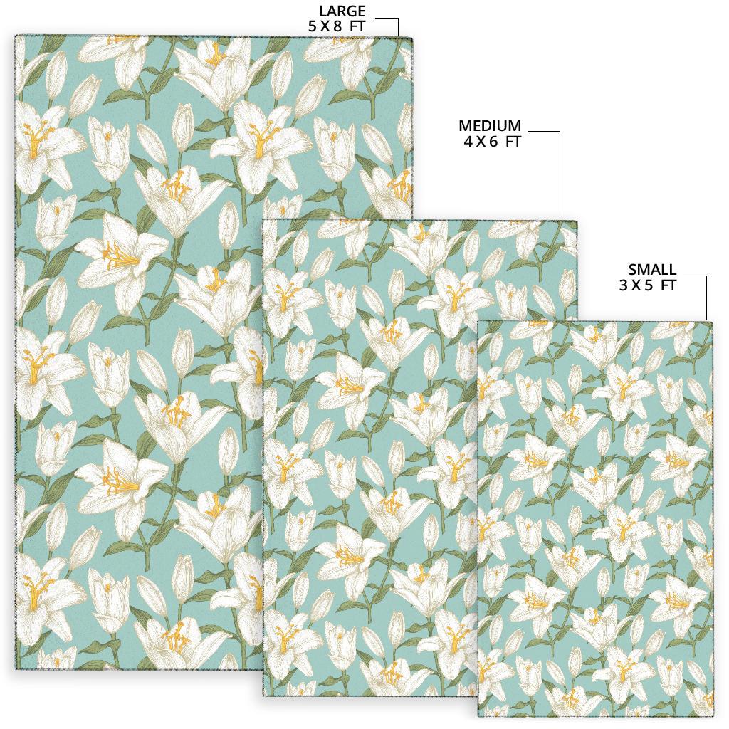Lily Pattern Print Design LY09 Area Rugs