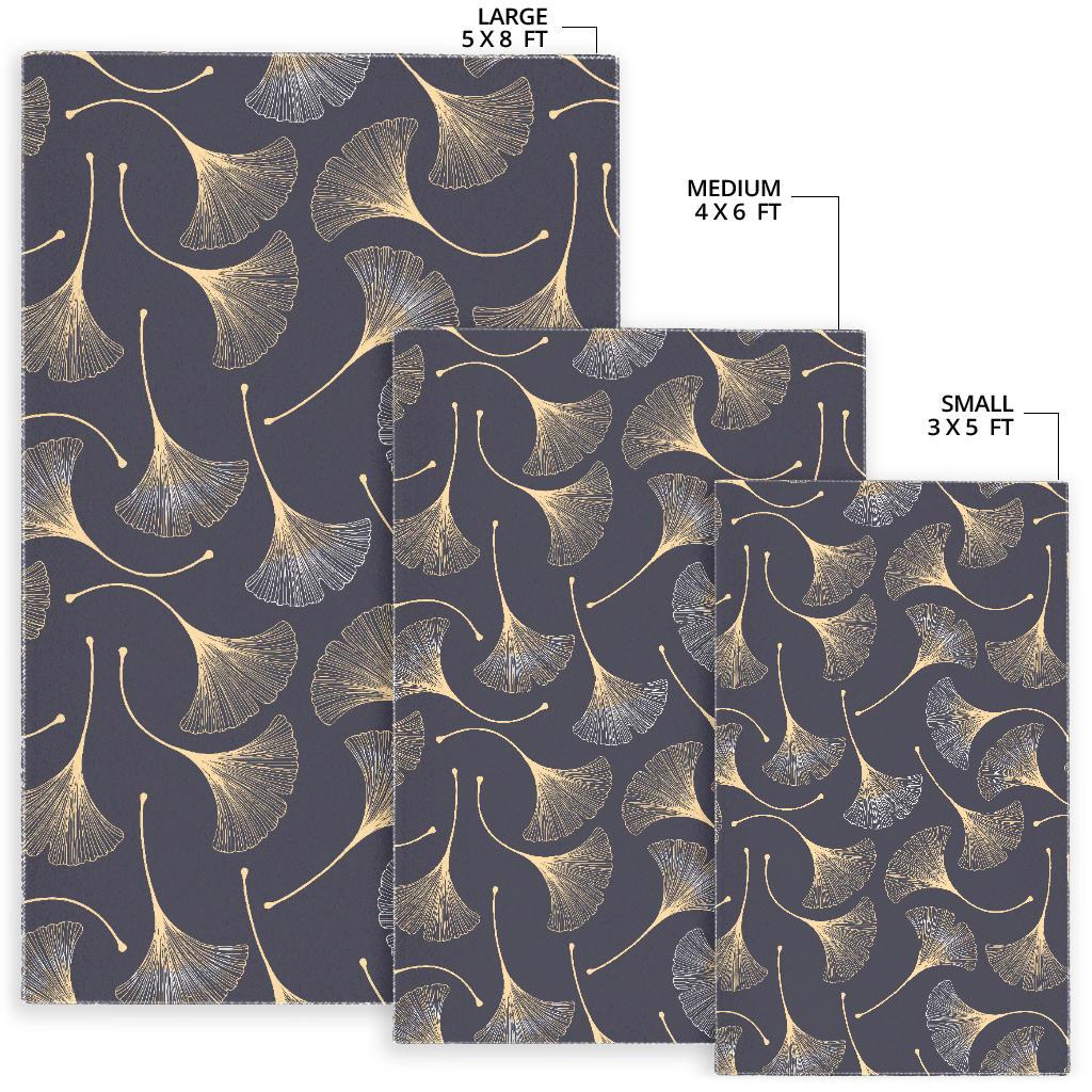 Gold ginkgo leaves Area Rug