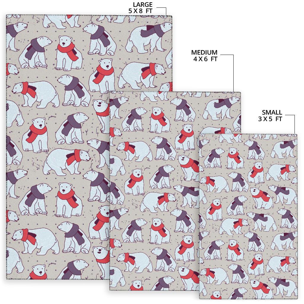 Polar Bear Pattern Print Design PB04 Area Rugs
