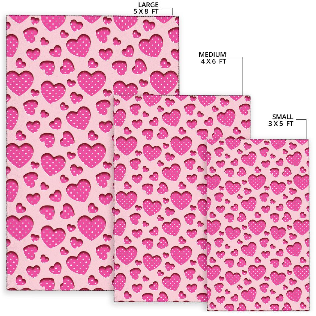 Heart Pink Pattern Print Design HE06 Area Rugs