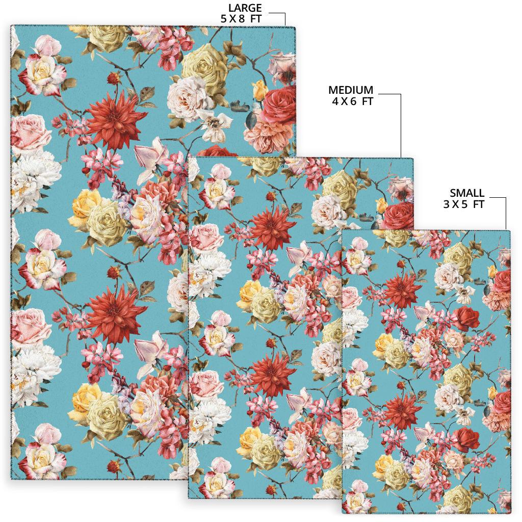 Summer Floral Pattern Print Design SF05 Area Rugs