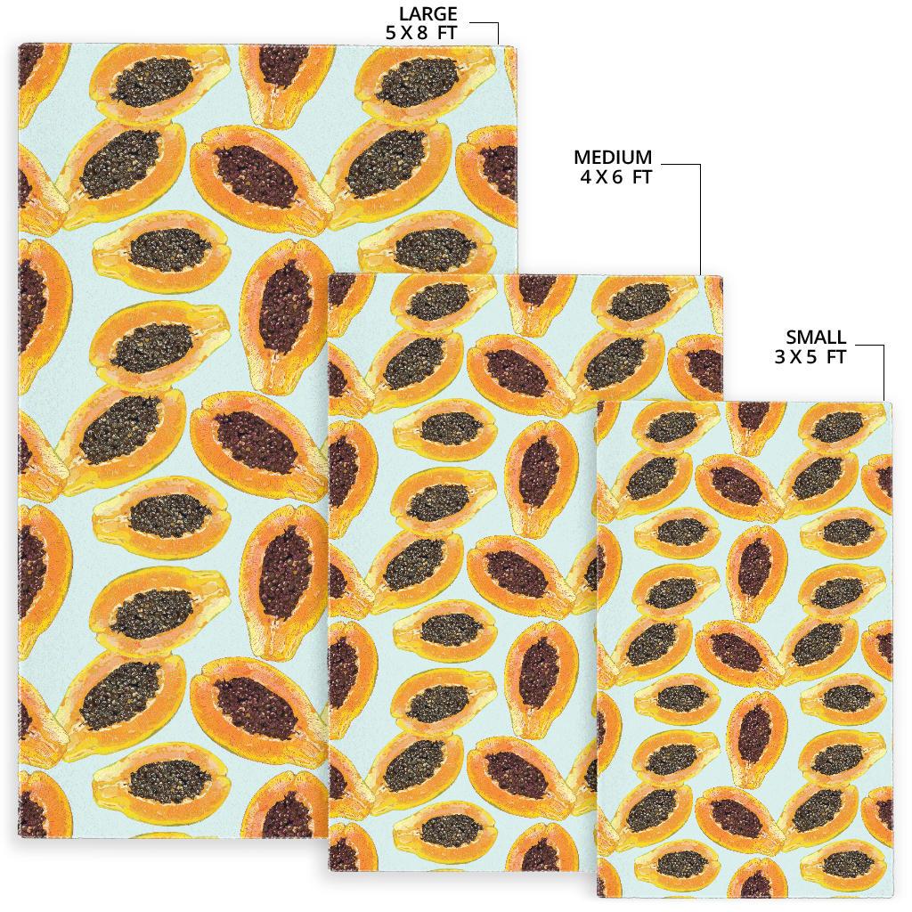 Watercolor papaya pattern Area Rug