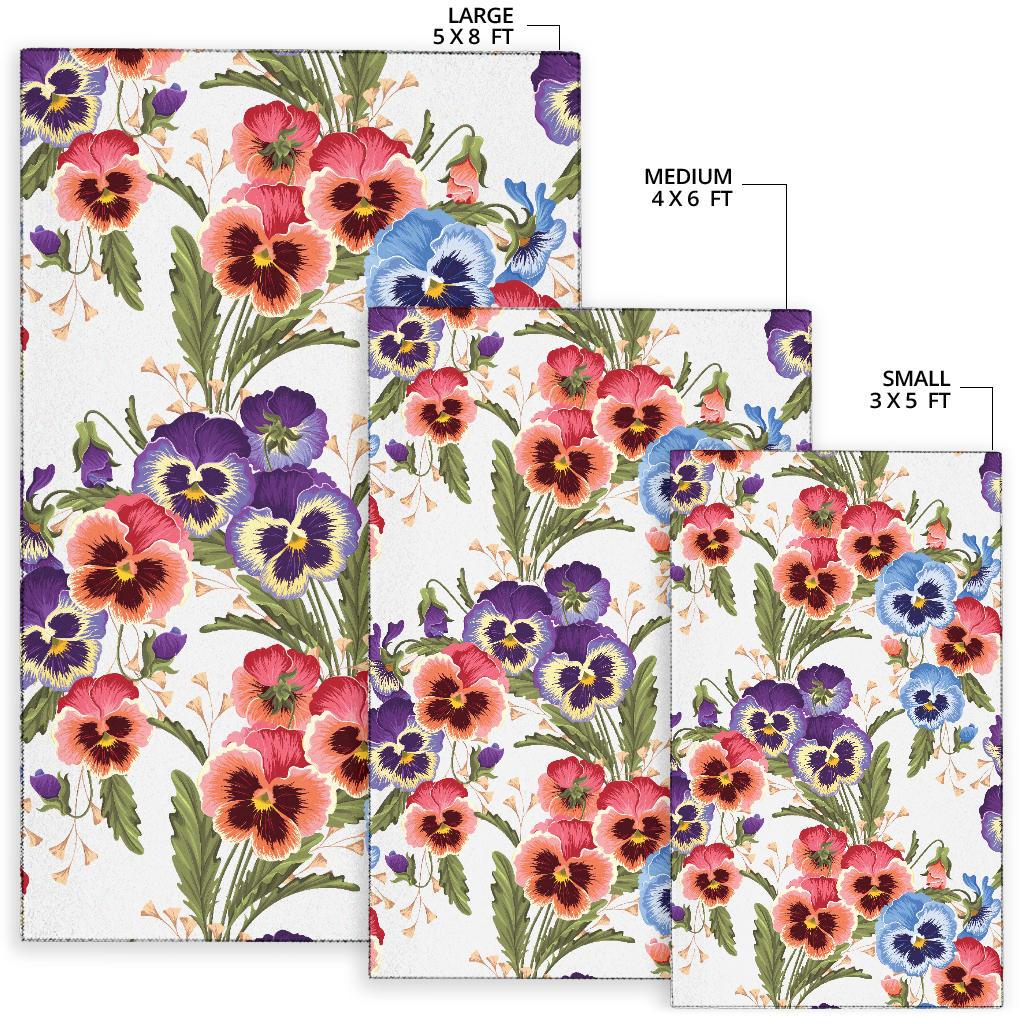 Pansy Pattern Print Design PS06 Area Rugs