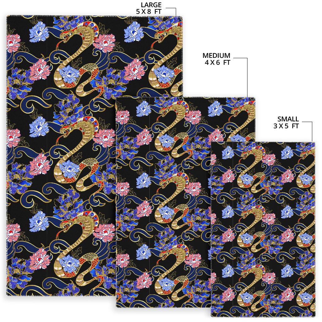 Snake Flower Pattern Area Rug