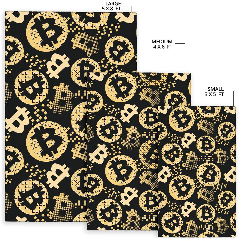 Bitcoin Pattern Print Design DO06 Area Rugs
