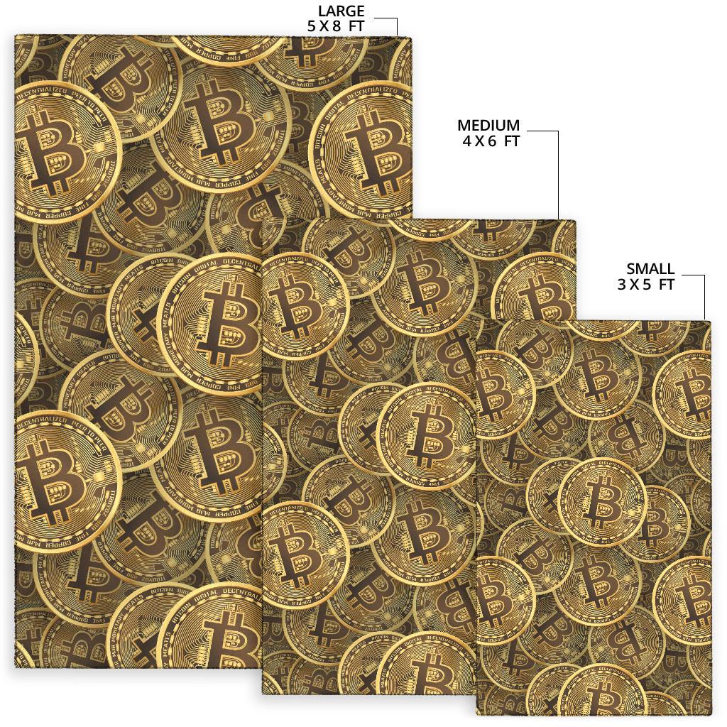 Bitcoin Pattern Print Design DO01 Area Rugs