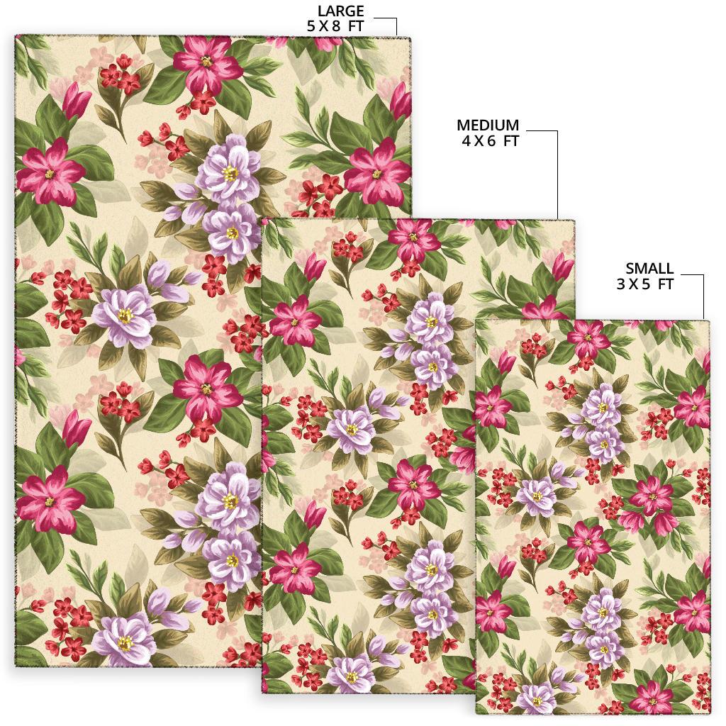 Summer Floral Pattern Print Design SF08 Area Rugs