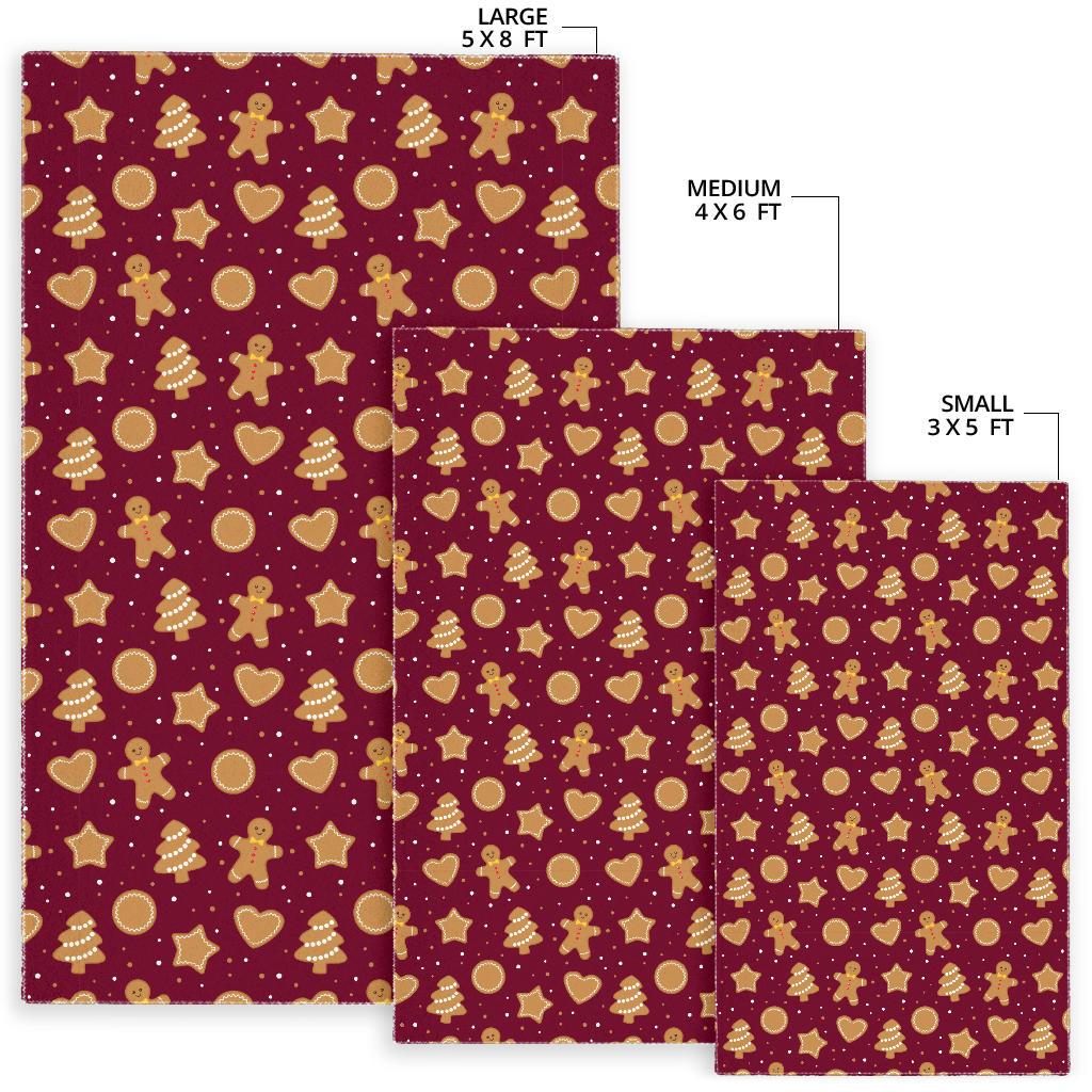 Christmas Ginger Cookie Pattern Background Area Rug