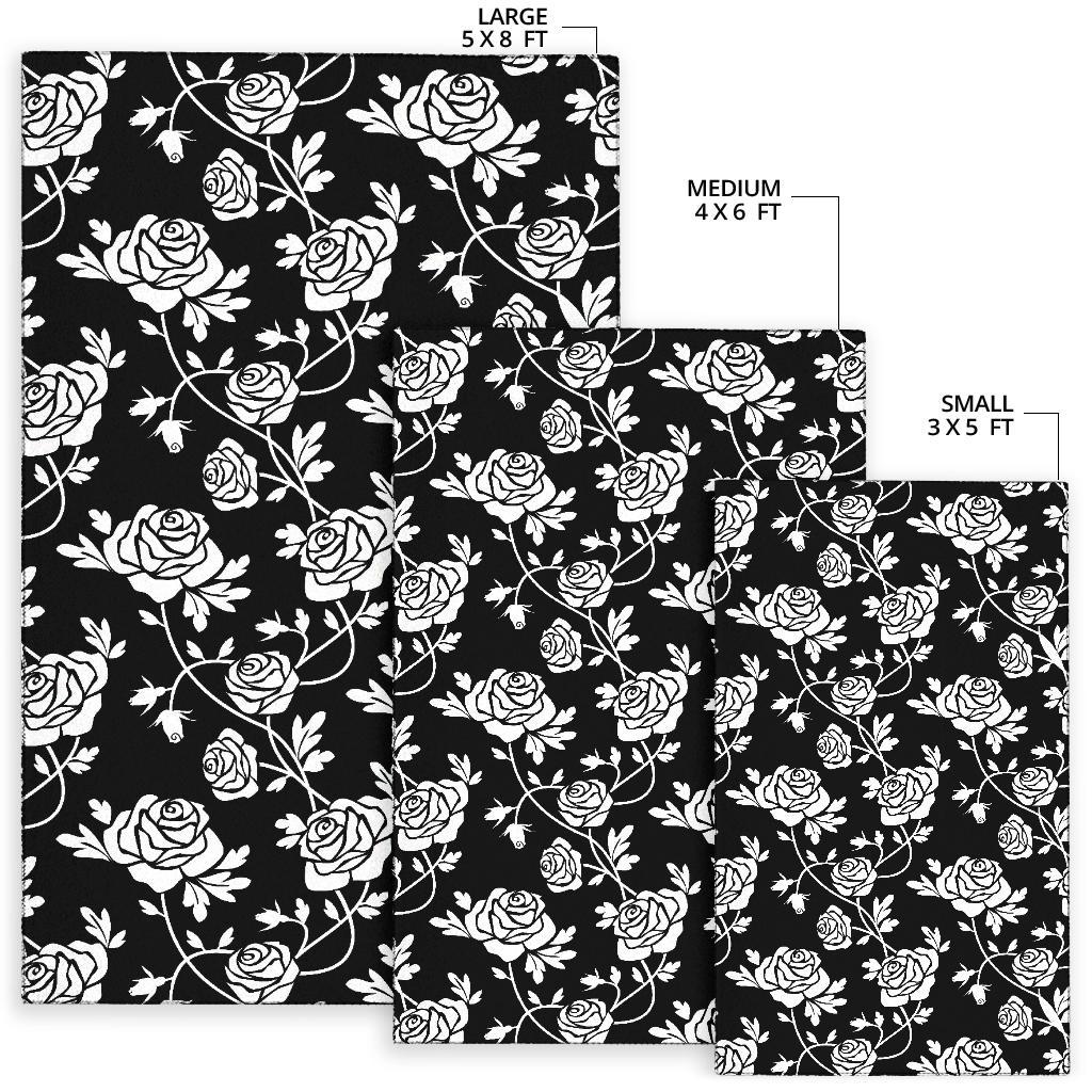 Rose Pattern Print Design RO013 Area Rugs