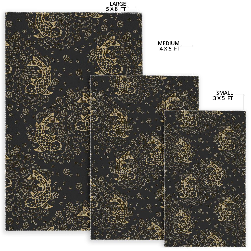 Gold Koi Fish Carp Fish Pattern Area Rug