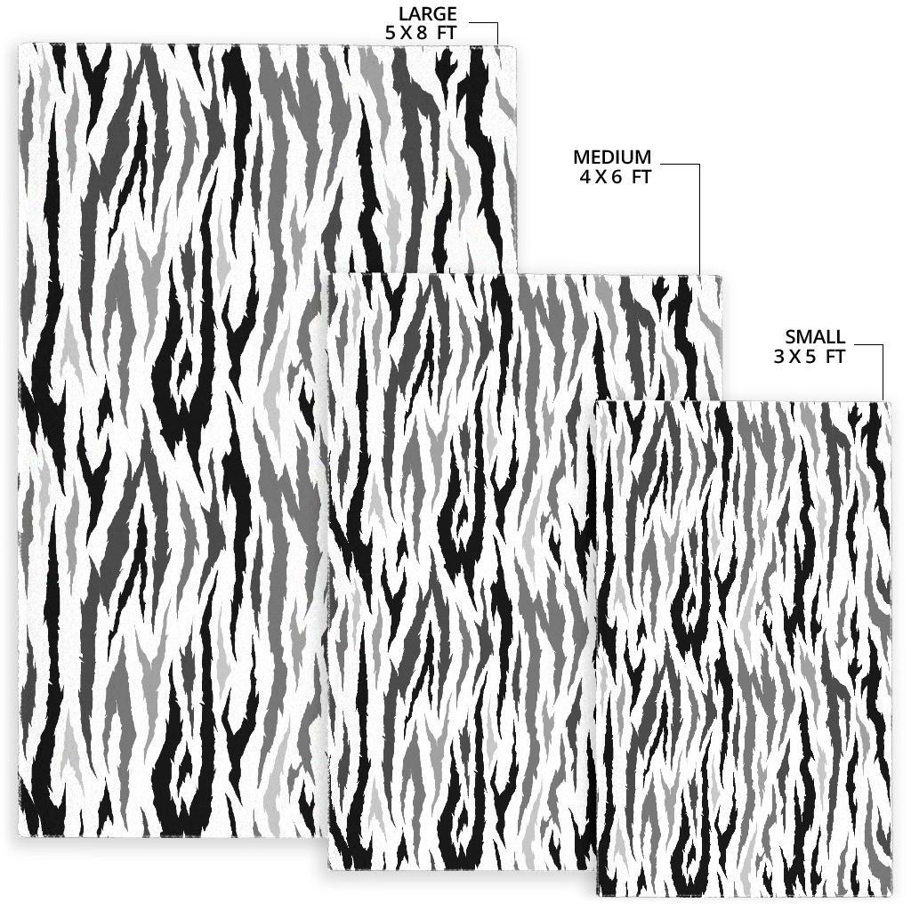 Gray Bengal Tiger Pattern Area Rug