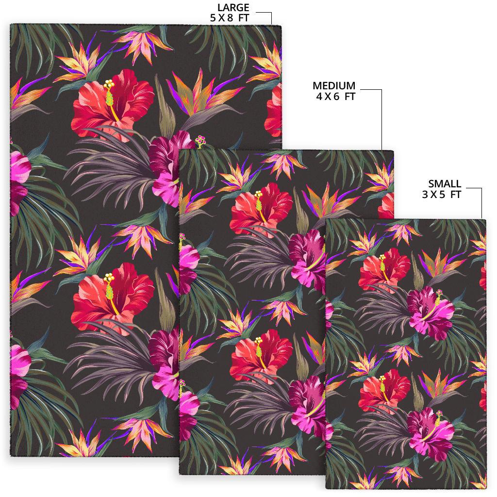 Hibiscus Pattern Print Design HB014 Area Rugs