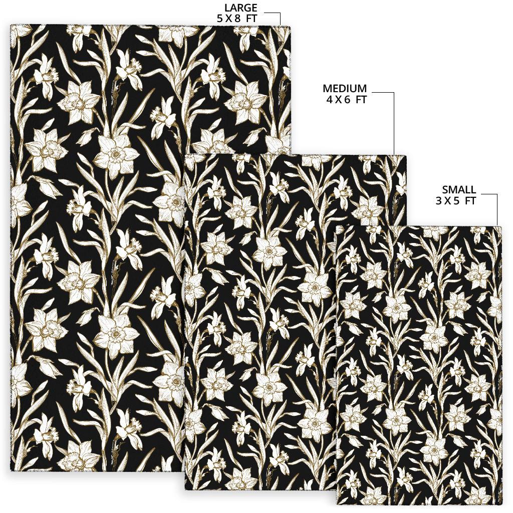 Daffodils Pattern Print Design DF06 Area Rugs