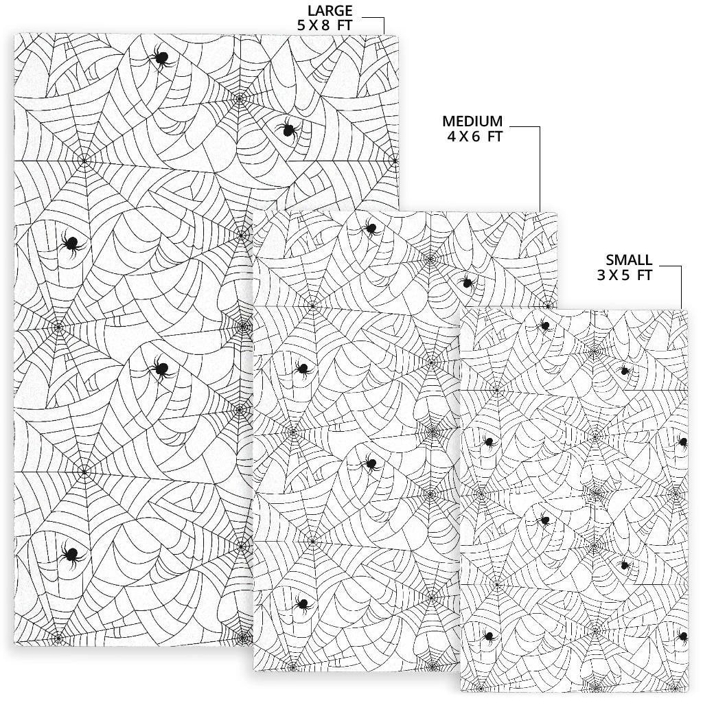 Spider web cobweb pattern white background Area Rug