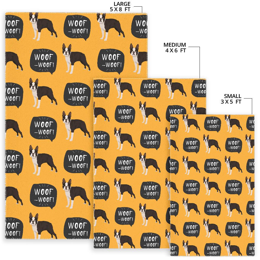 Boston terrier design pattern Area Rug