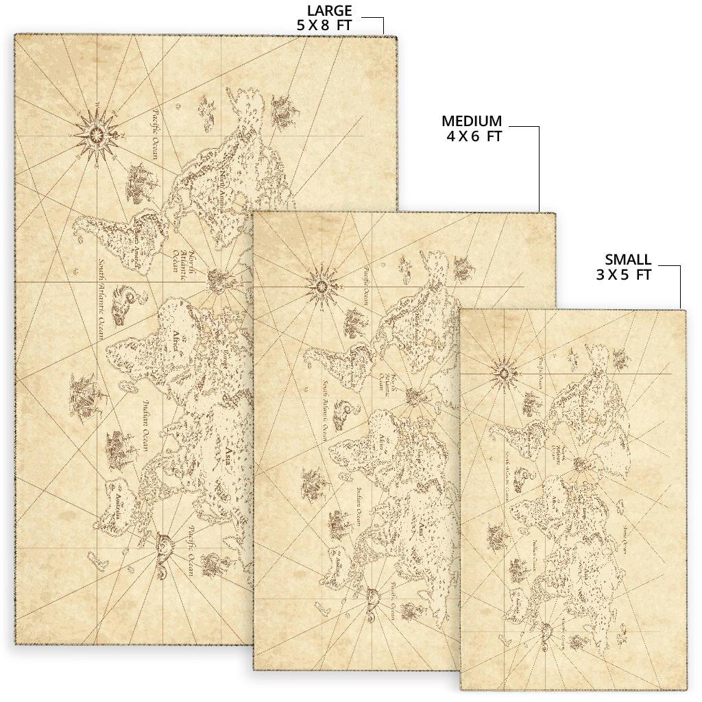 World Map Area Rug