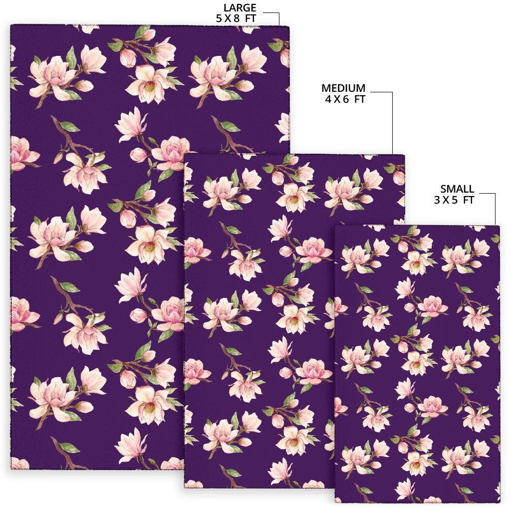 Magnolia Pattern Print Design MAG02 Area Rugs