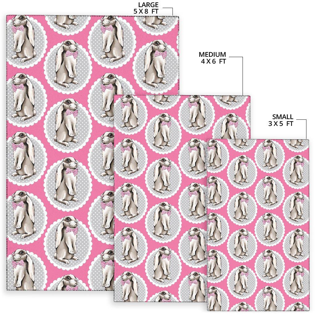 Rabbit Pattern Print Design RB019 Area Rugs