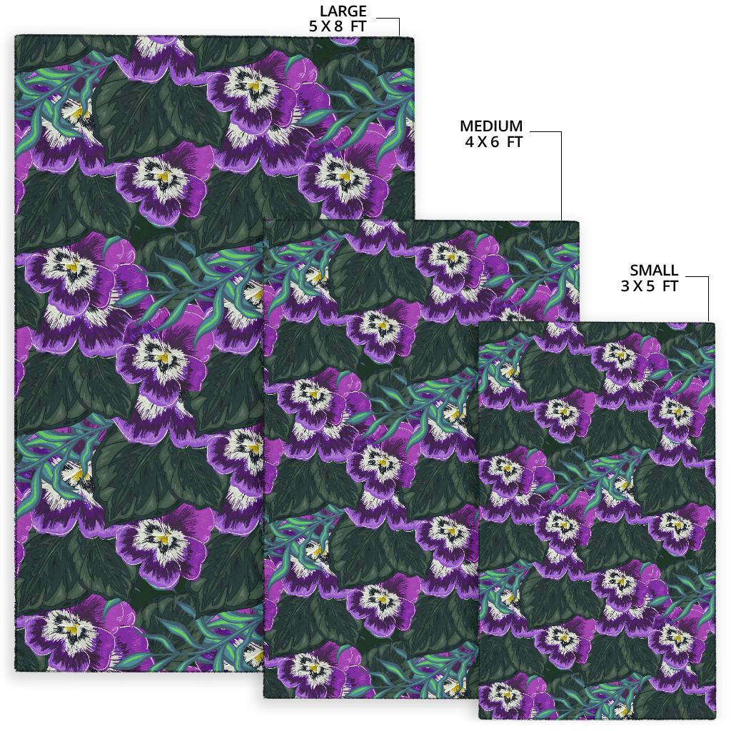 Pansy Pattern Print Design PS07 Area Rugs