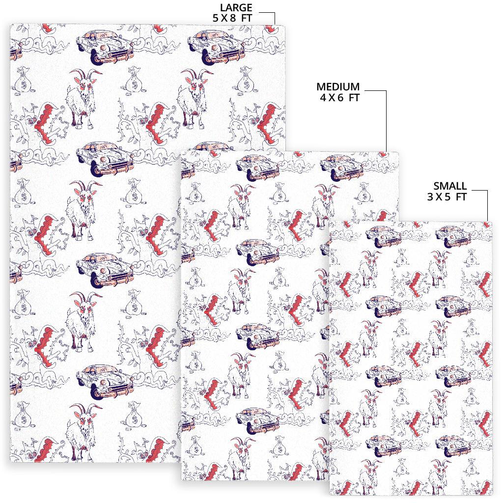 Goat Car Pattern Area Rug
