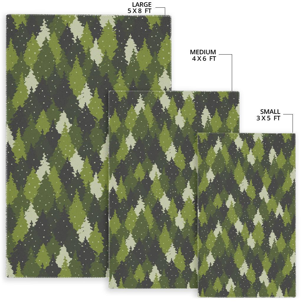 Christmas Tree Camo Pattern Area Rug
