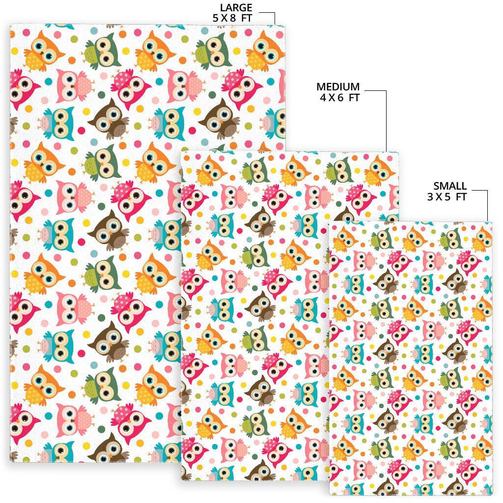 Color cute owl pattern Area Rug