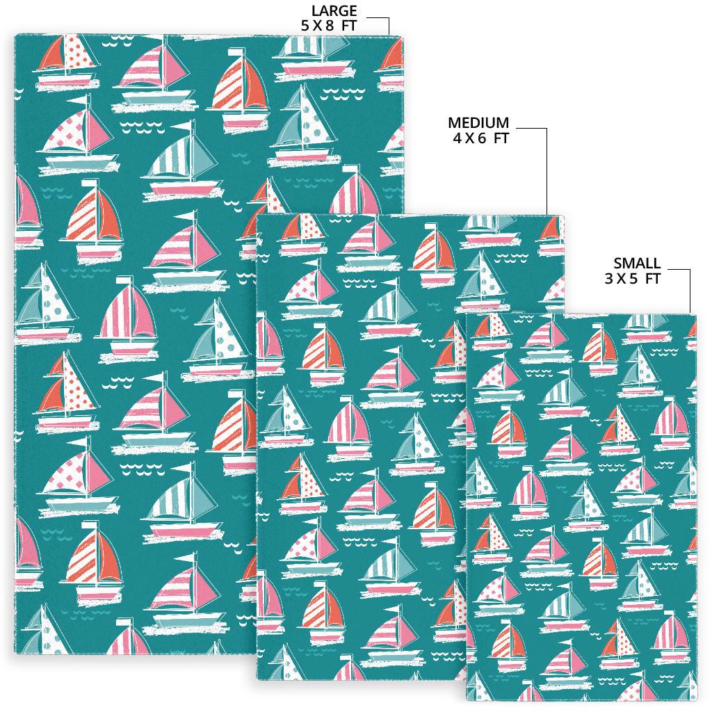 Cute sailboat pattern Area Rug